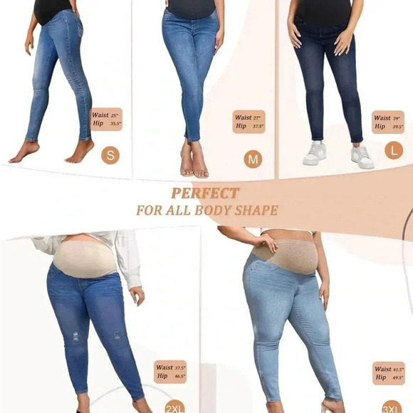 Hybrid & Company Maternity Flare Jeans, L, NWT - Picture 3 of 5